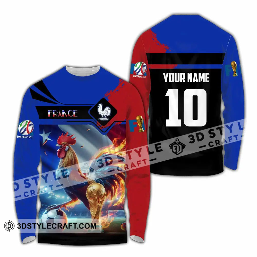 Unisex Shirt - Custom France 3D Shirt Long Sleeve Shirt / S T-shirt