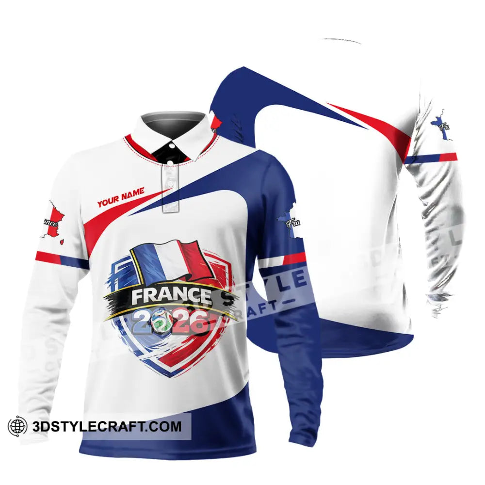 Unisex Shirt - Custom France World Cup 2026 Shirt - Long Sleeve Polo / S - T-shirt