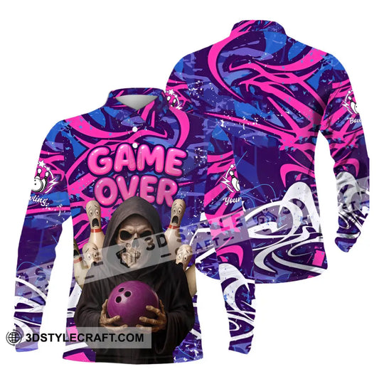 Unisex Shirt - Custom Funny Bowling Game Purple Death Shirt style option 3