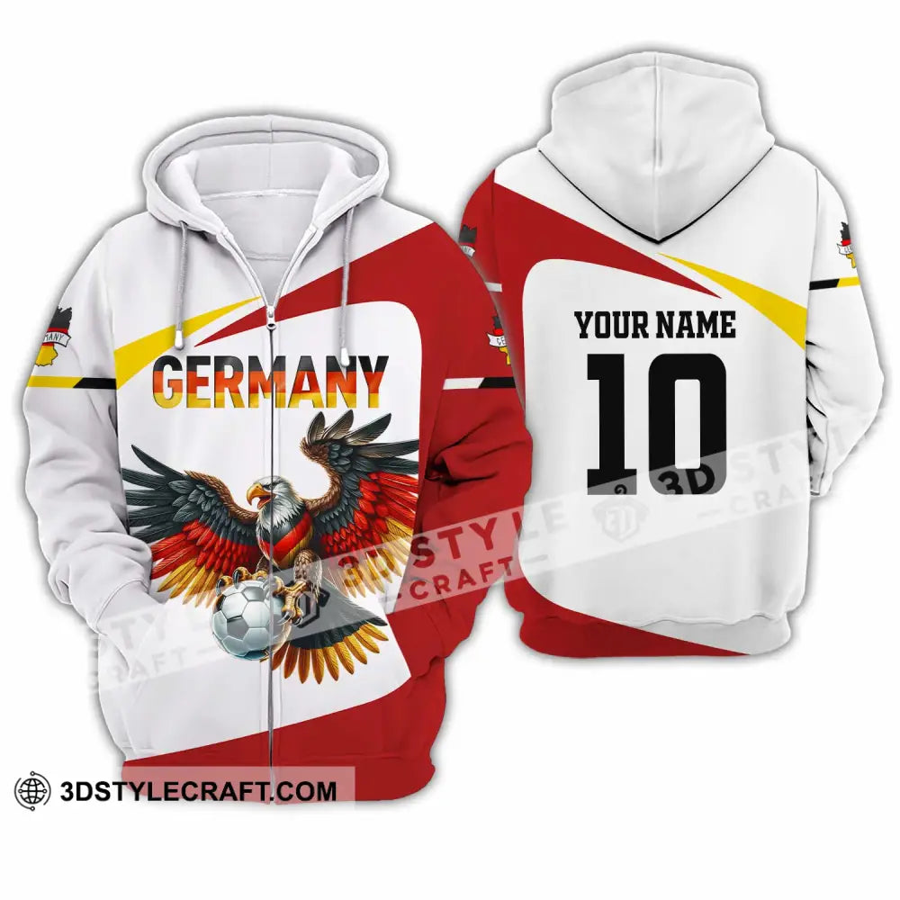 Unisex Shirt - Custom Germany 3D Shirt Zipper Hoodie / S T-shirt