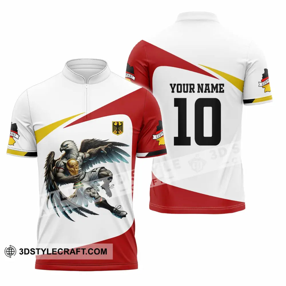 Unisex Shirt - Custom Germany 3D Shirt Zipper Polo Shirt / S T-shirt