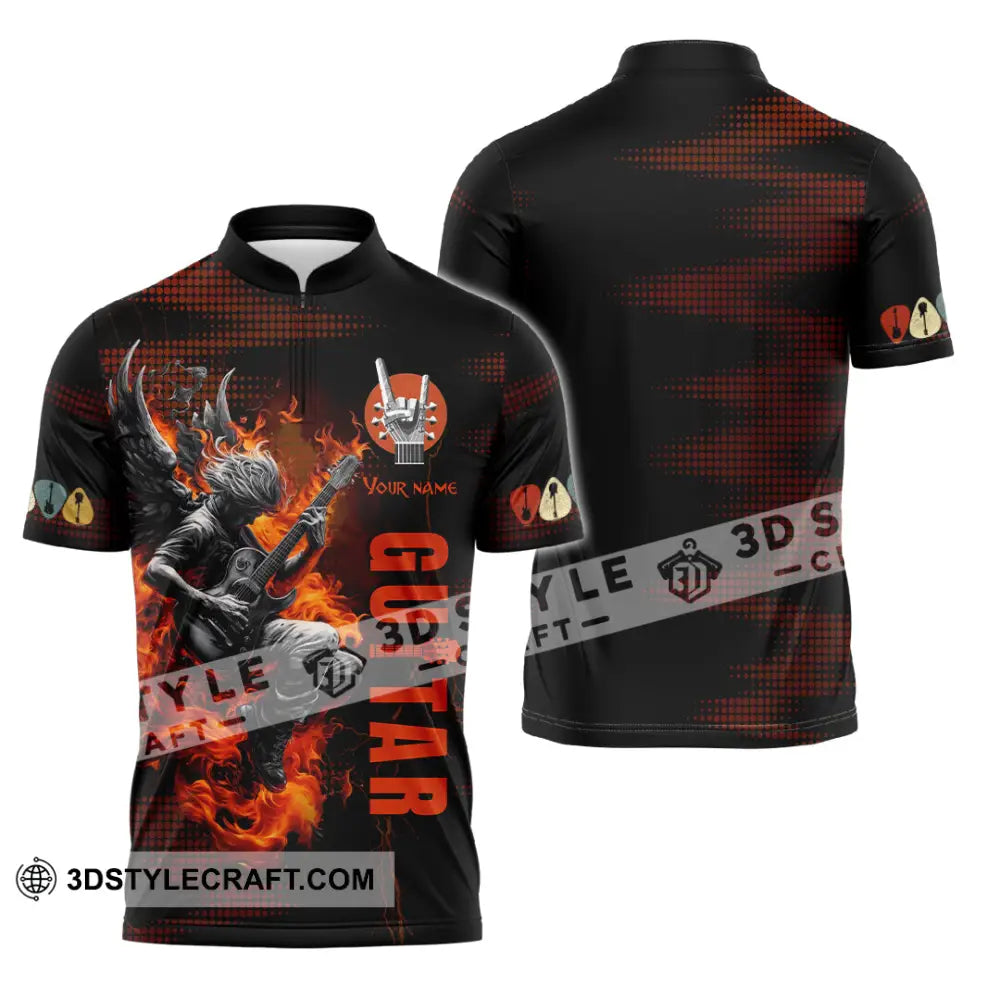 Unisex Shirt Custom Guitar Player Shirt Zipper Polo Shirt / S T shirt
