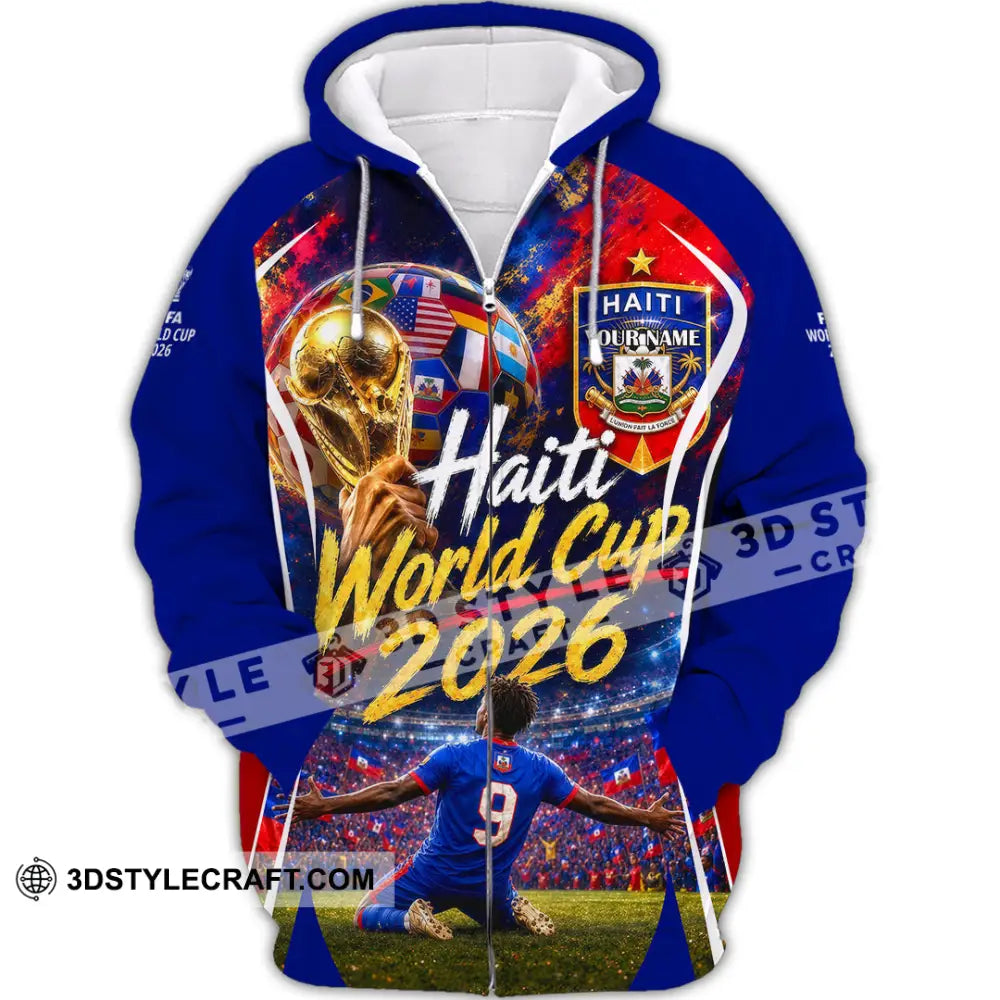 Unisex Shirt - Custom Haiti World Cup 2026 Shirt - Zipper Hoodie / S - T-shirt