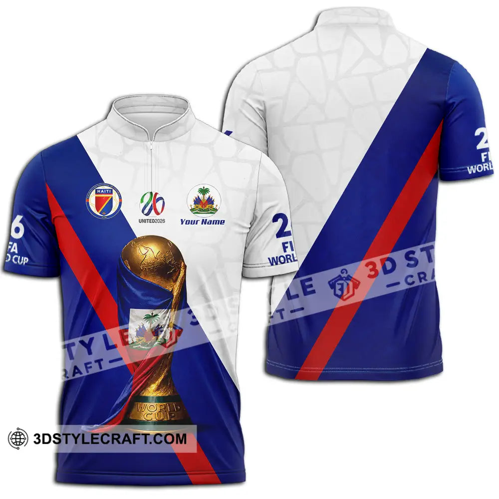 Unisex Shirt - Custom Haiti World Cup 2026 Shirt - Zipper Polo Shirt / S - T-shirt