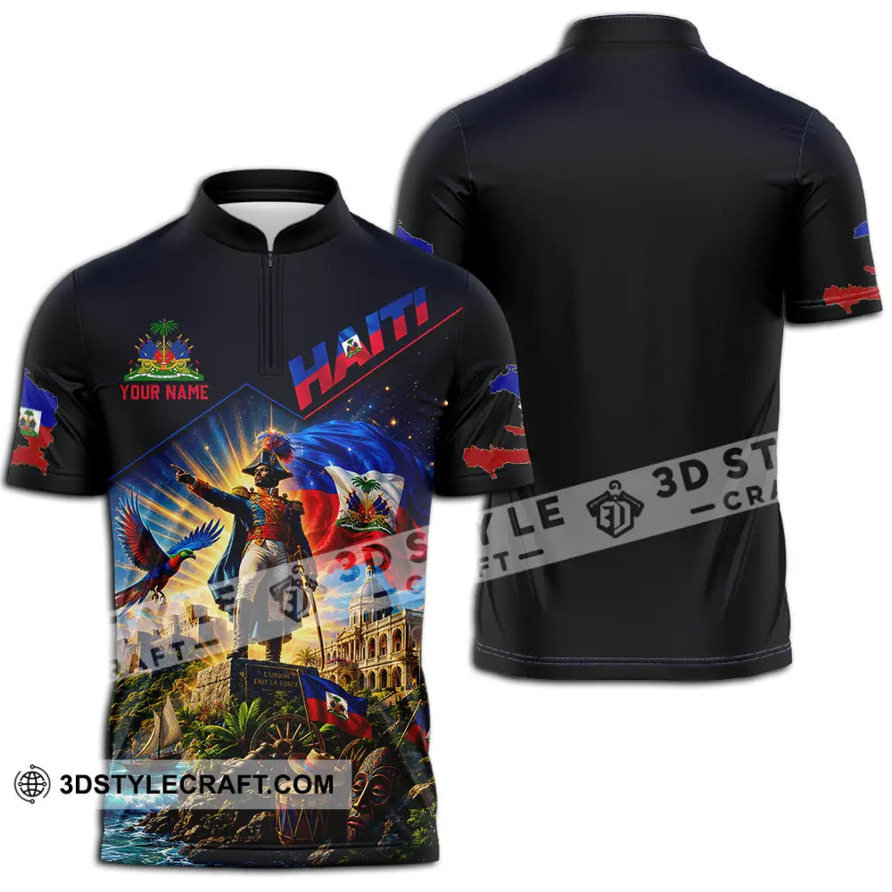 Unisex Shirt - Custom Haiti Shirt - Zipper Polo Shirt / S - T-shirt