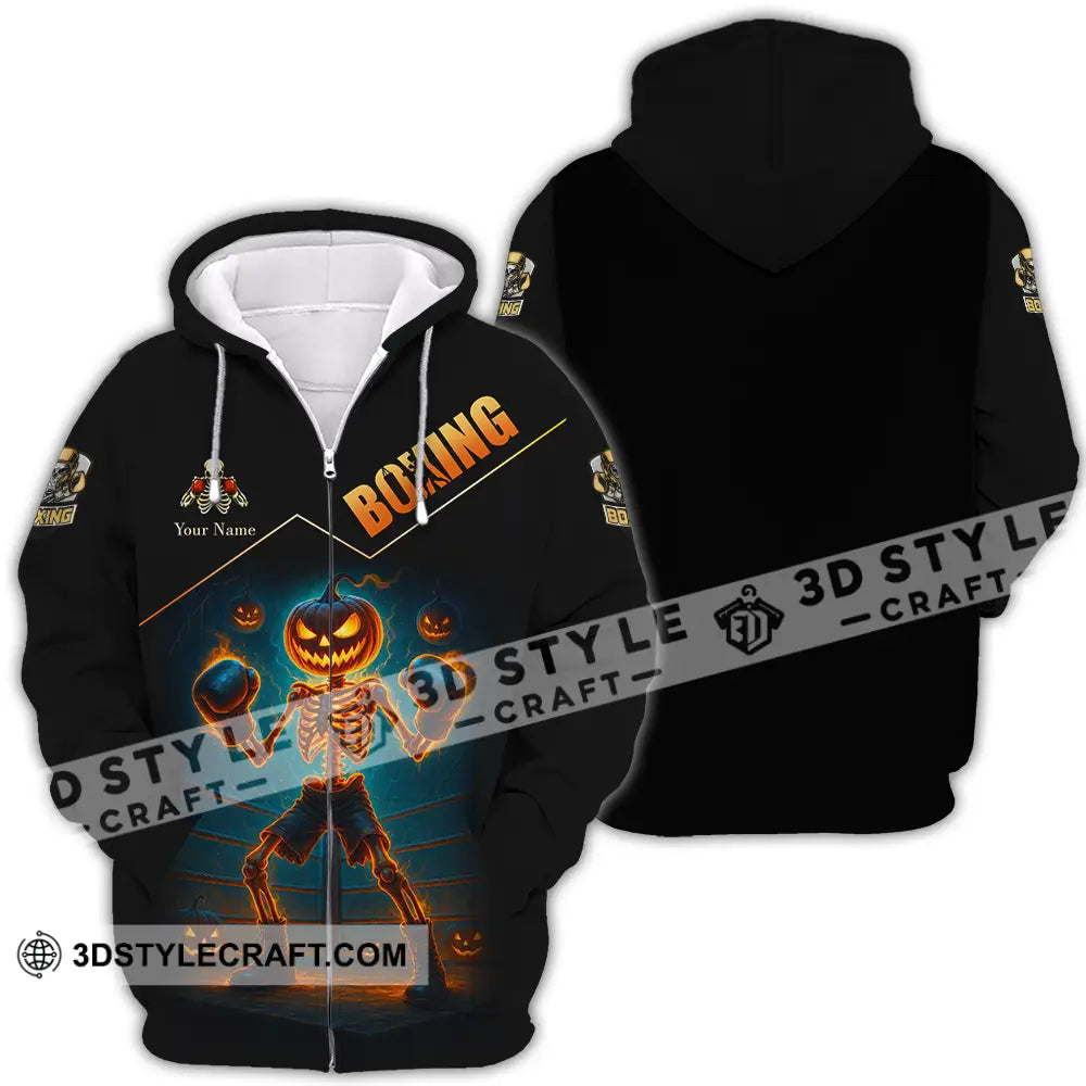 Unisex Shirt - Custom Halloween Boxing Lover Sport Shirt Zipper Hoodie / S T-shirt