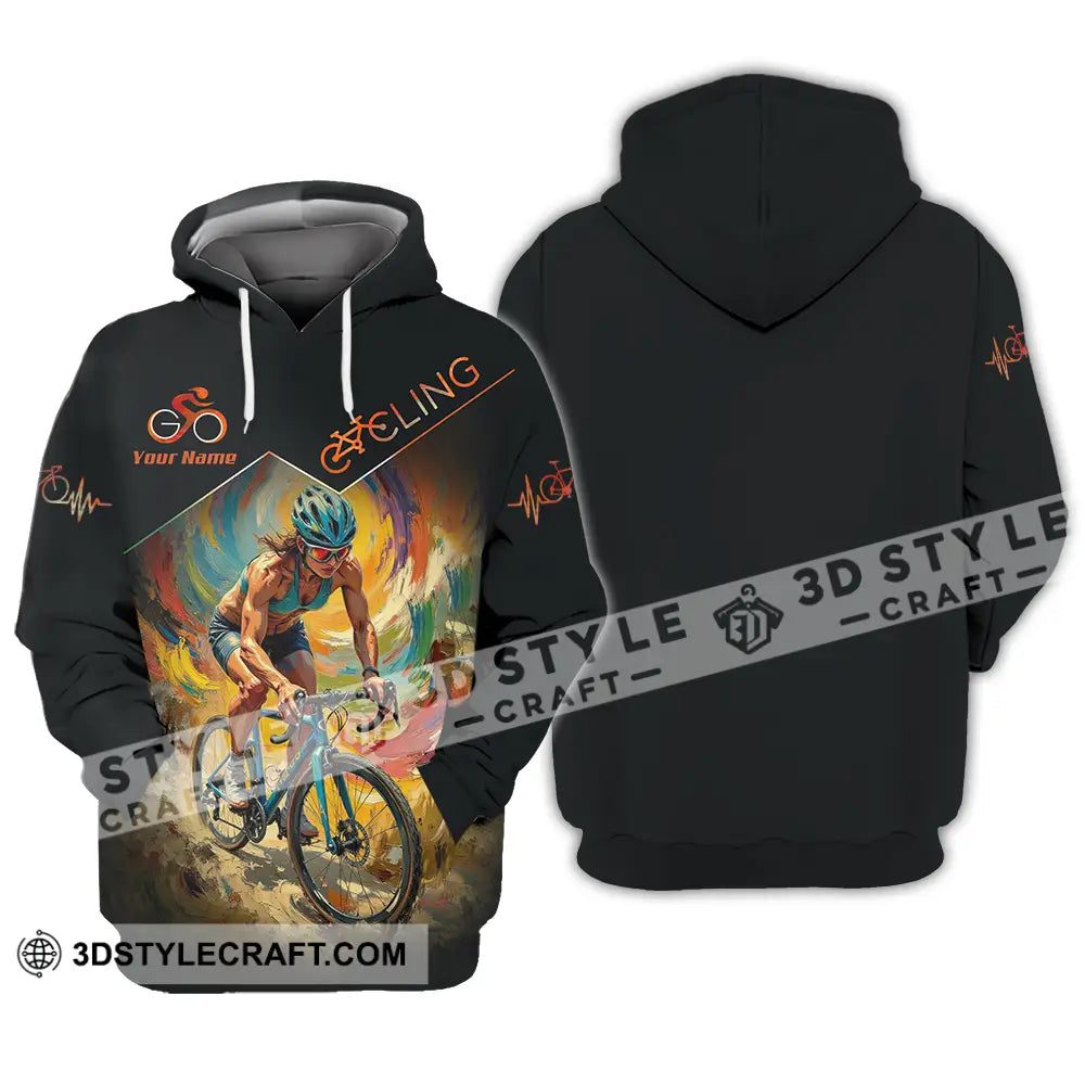 Unisex Shirt - Custom Heartbeat Cycling Lover Shirt Hoodie / S T-shirt