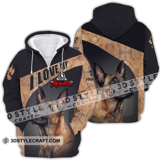 Unisex Shirt - Custom I Love My Belgian Malinois, Pet Lover Shirt style option 4