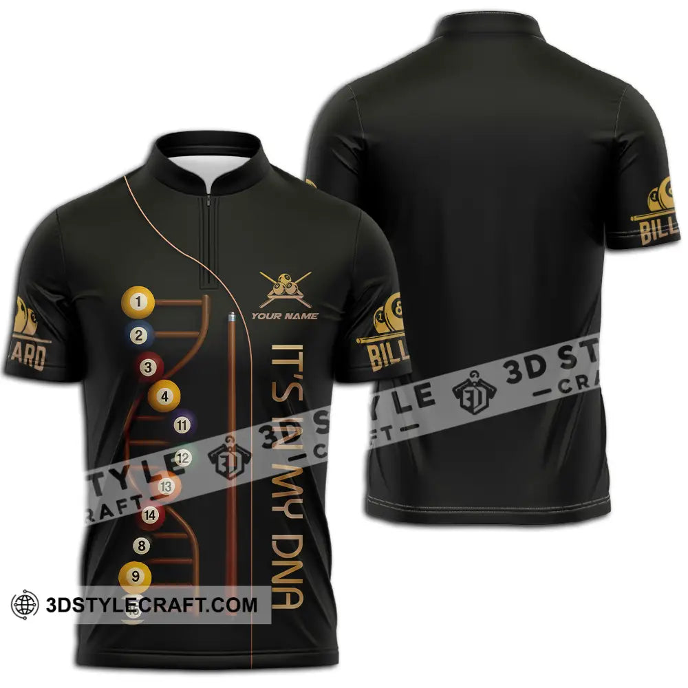 Unisex Shirt - Custom In My DNA Billiard Shirt Zipper Polo Shirt / S T-shirt