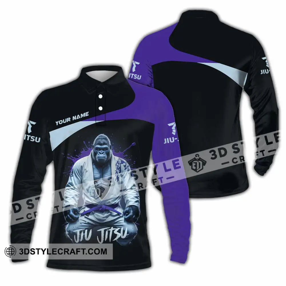 Unisex Shirt - Custom Jiu Jitsu Shirt Long Sleeve Polo / S T-shirt