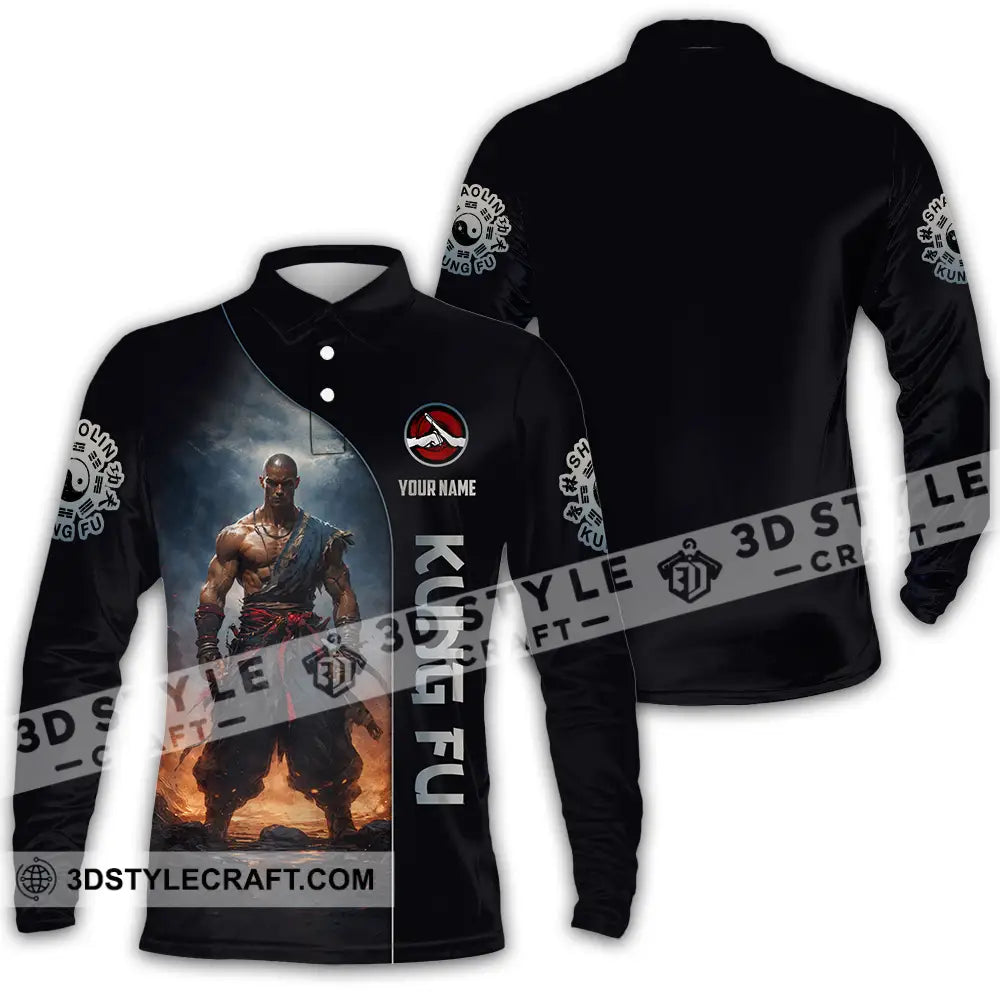 Unisex Shirt - Custom Kung Fu 3D Shirt Long Sleeve Polo / S T-shirt