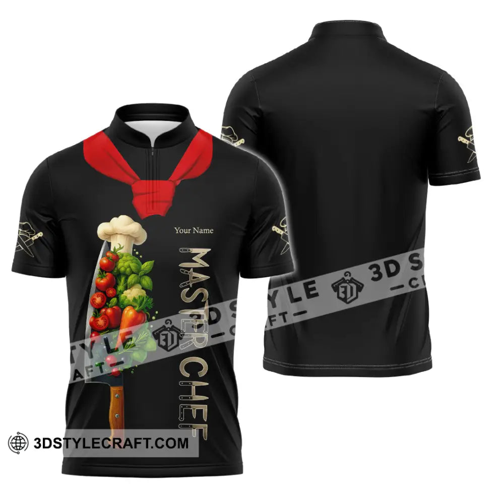 Unisex Shirt - Custom Master Chef Shirt Zipper Polo Shirt / S T-shirt