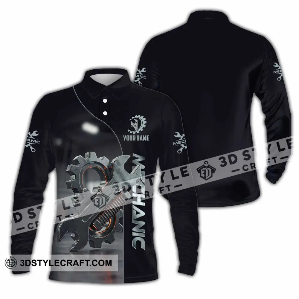 Unisex Shirt Custom Mechanic Shirt Long Sleeve Polo / S T shirt