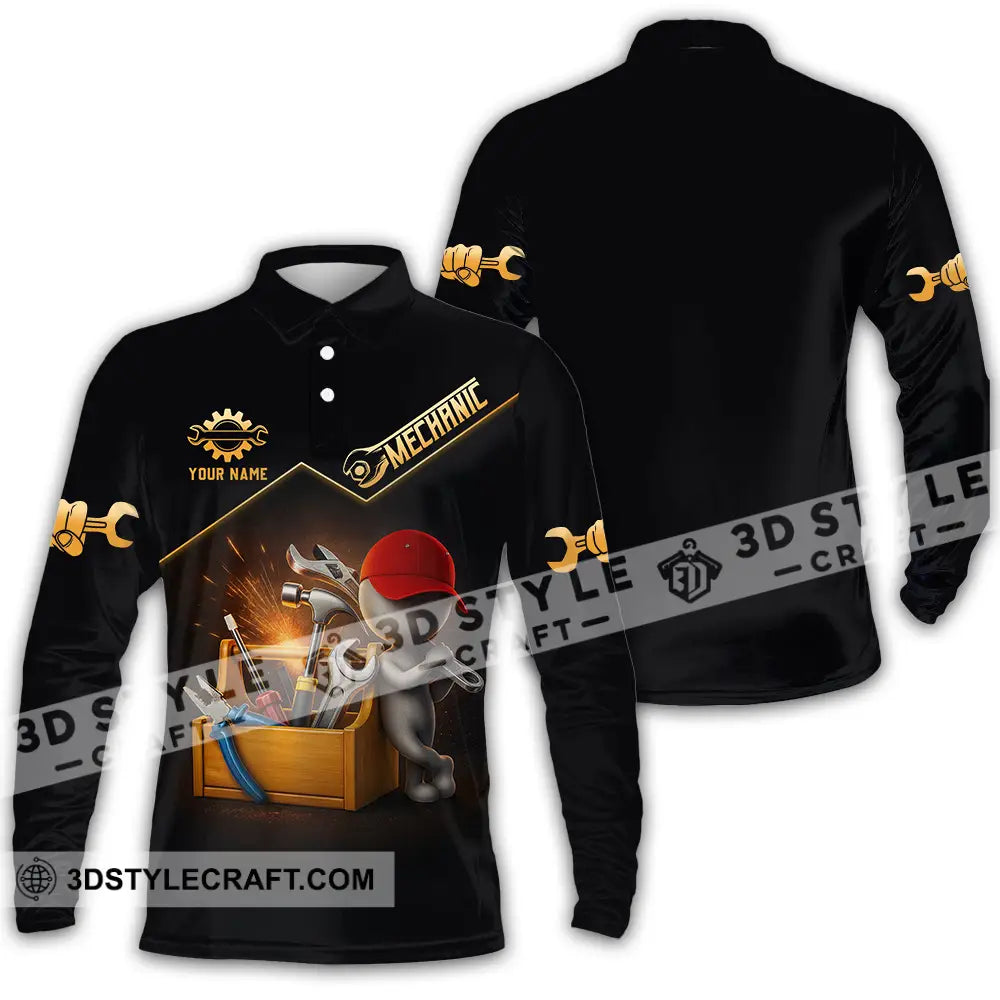 Unisex Shirt Custom Mechanic Shirt Long Sleeve Polo / S T shirt