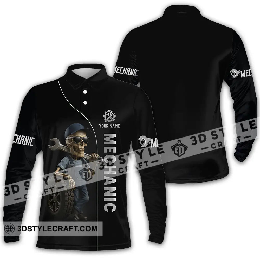 Unisex Shirt Custom Mechanic Shirt Long Sleeve Polo / S T shirt