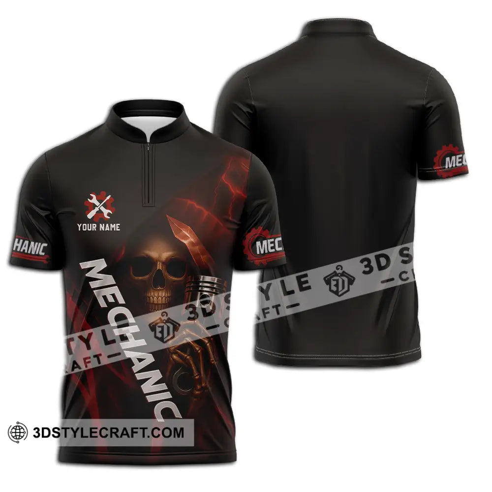 Unisex Shirt Custom Mechanic Shirt Zipper Polo Shirt / S T shirt