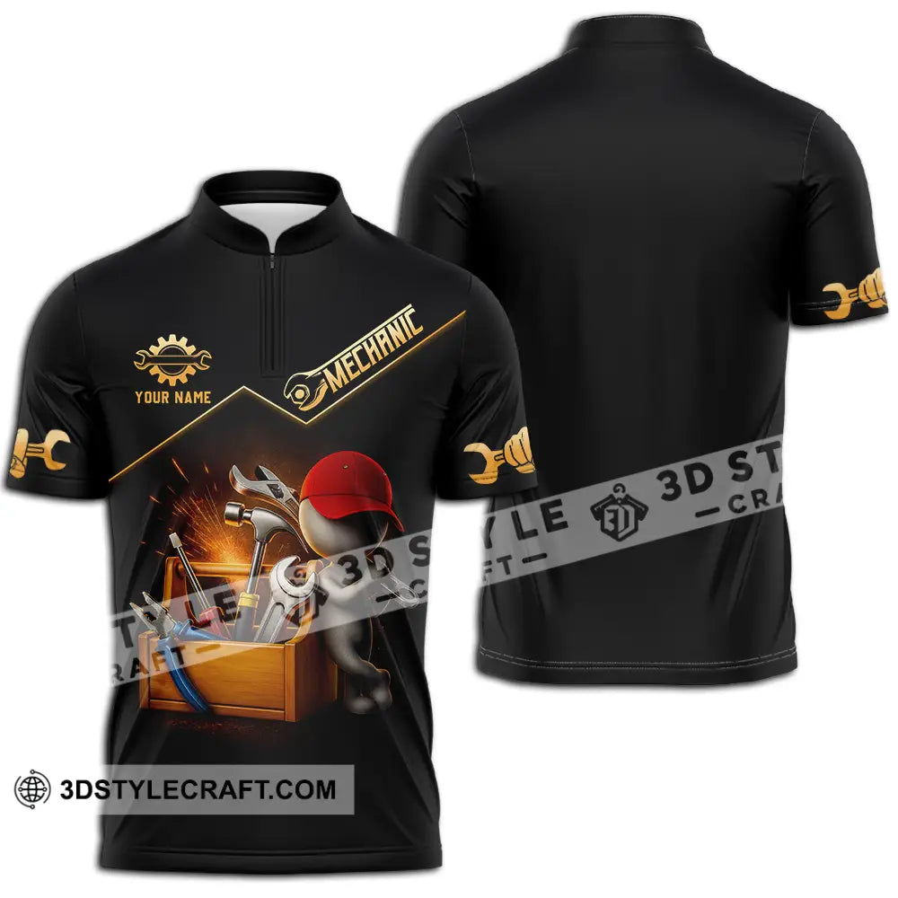Unisex Shirt Custom Mechanic Shirt Zipper Polo Shirt / S T shirt