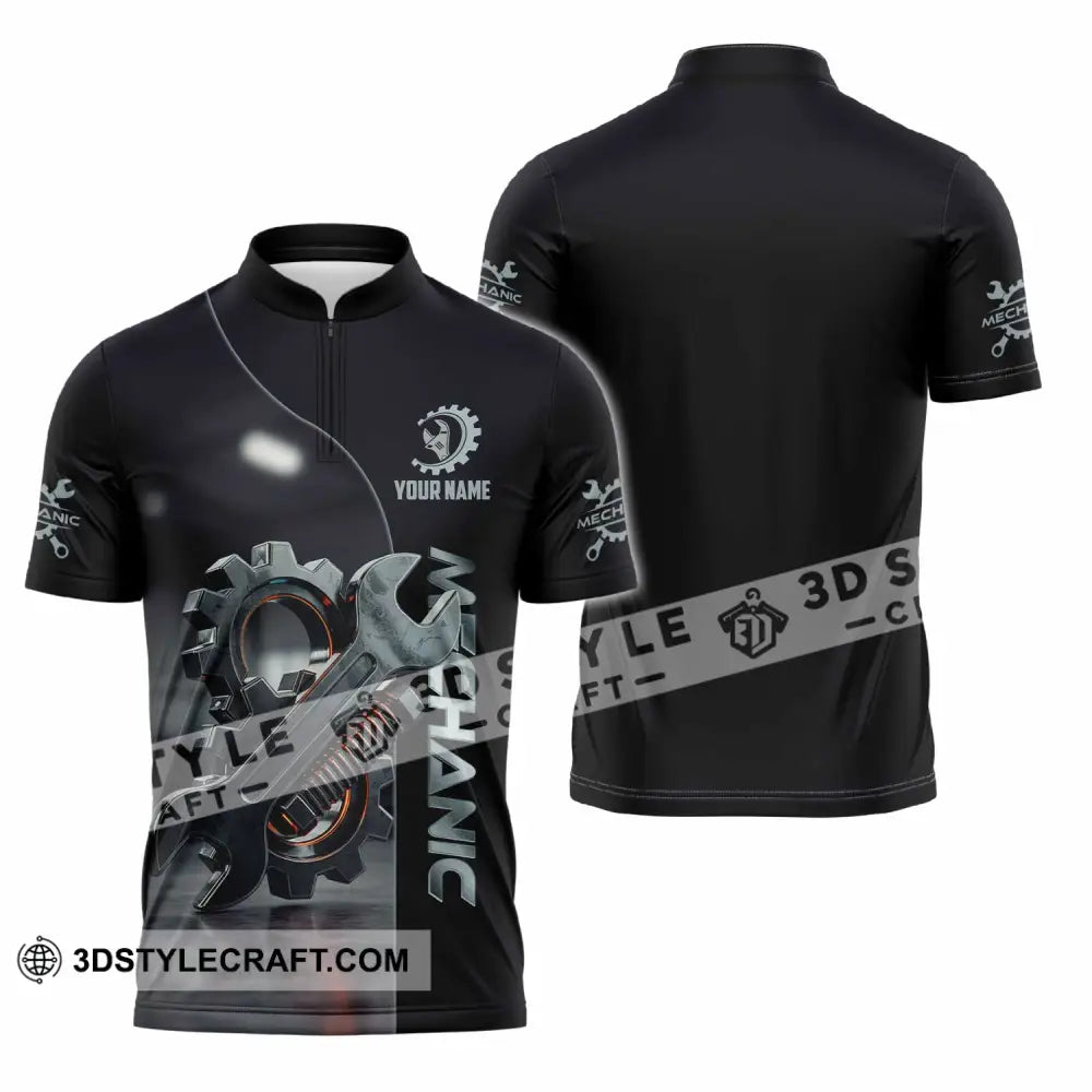 Unisex Shirt Custom Mechanic Shirt Zipper Polo Shirt / S T shirt