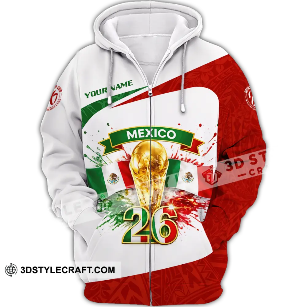 Unisex Shirt - Custom Mexico Fifa World Cup 2026 3D Shirt Zipper Hoodie / S T-shirt