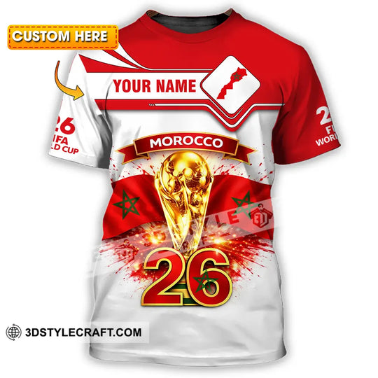 Unisex Shirt - Custom Morocco World Cup 2026 3D Shirt style option 1