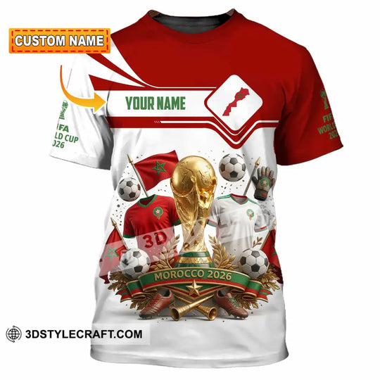 Unisex Shirt - Custom Morocco World Cup 2026 3D Shirt style option 1