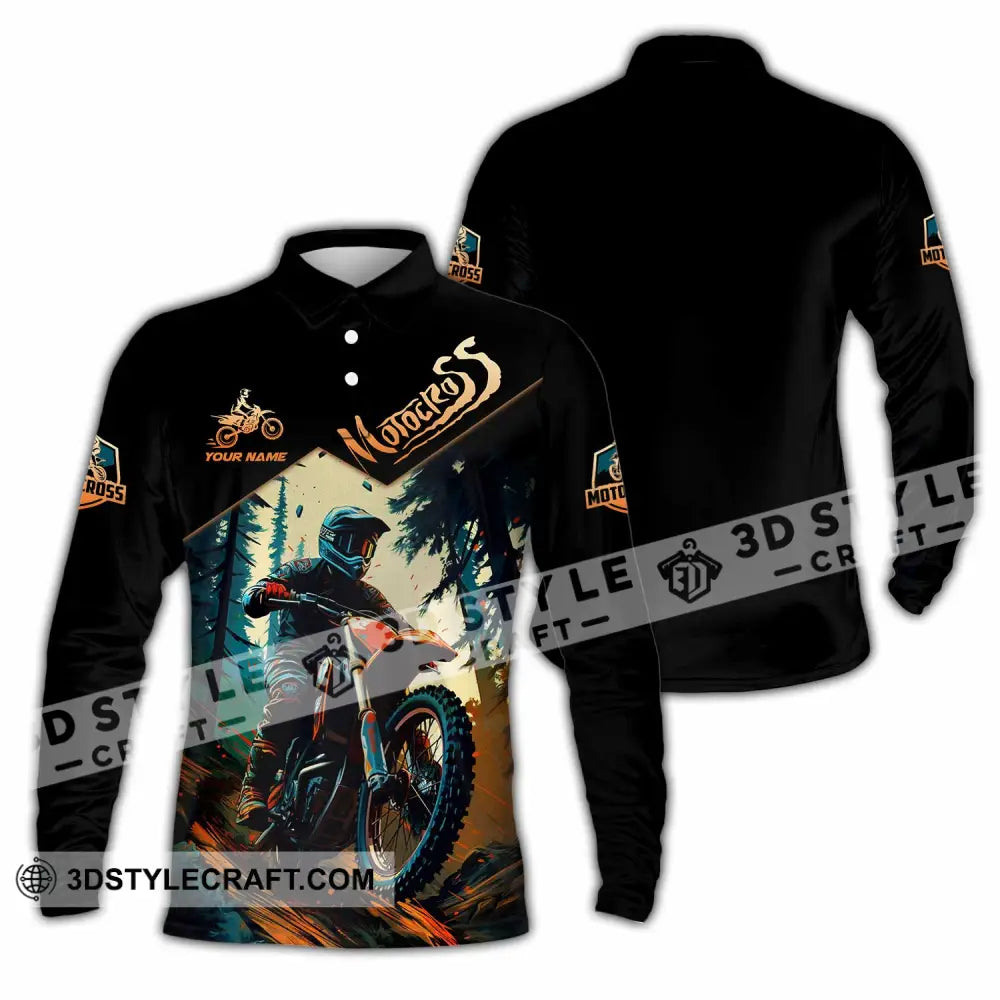 Unisex Shirt - Custom Motocross Shirt Long Sleeve Polo / S T-shirt