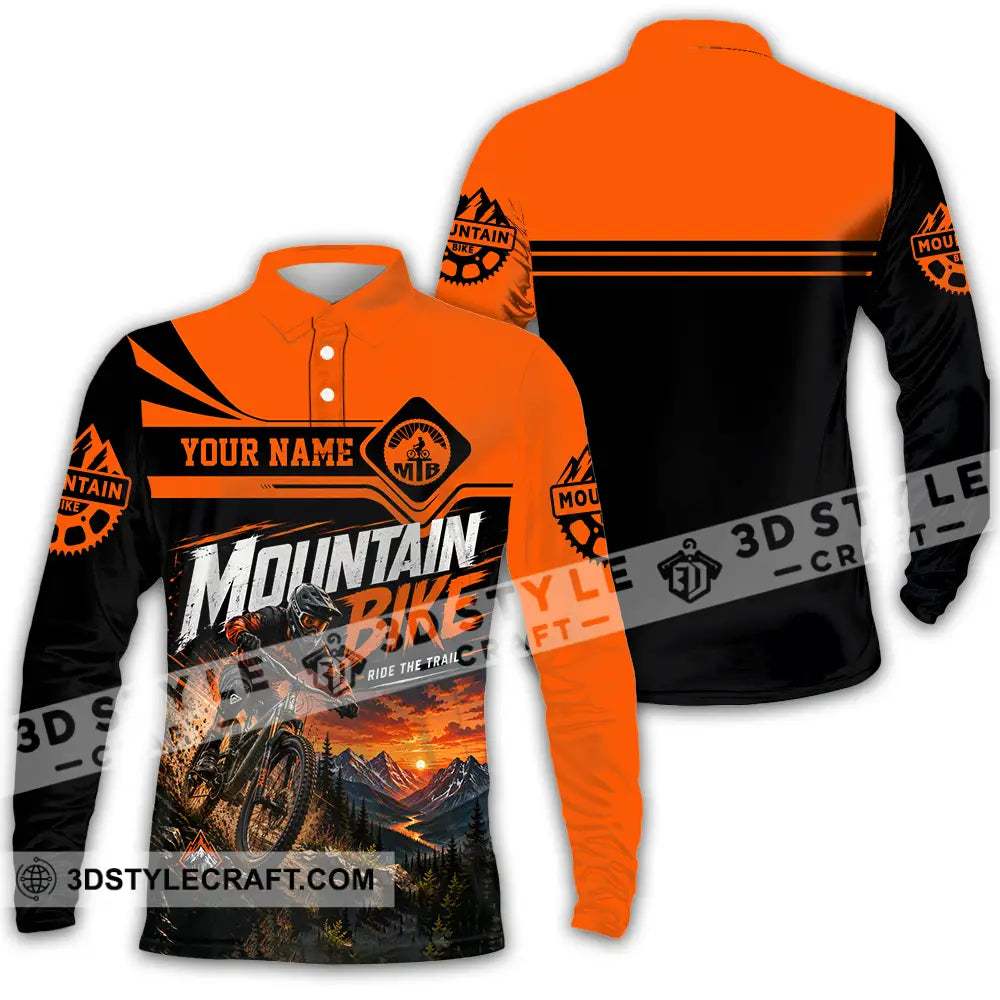 Unisex Shirt - Custom Mountain Bike Shirt - Long Sleeve Polo / S - T-shirt