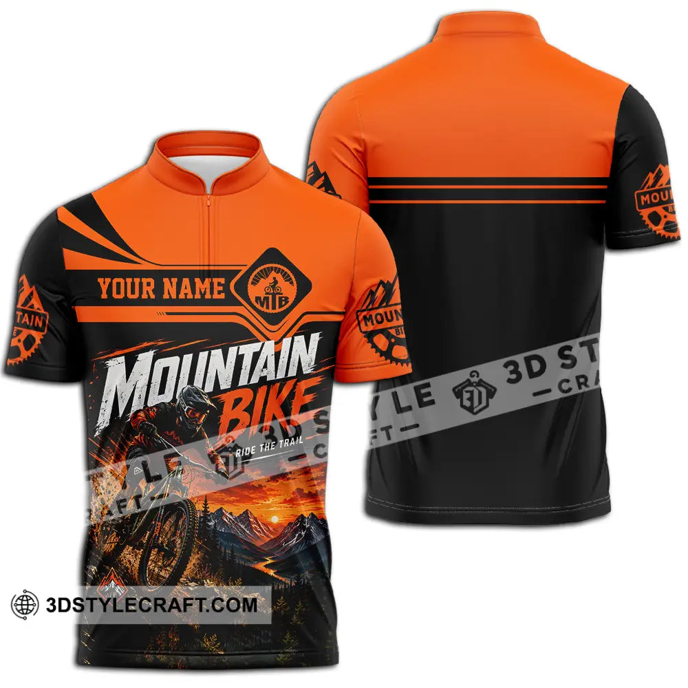 Unisex Shirt - Custom Mountain Bike Shirt - Zipper Polo Shirt / S - T-shirt