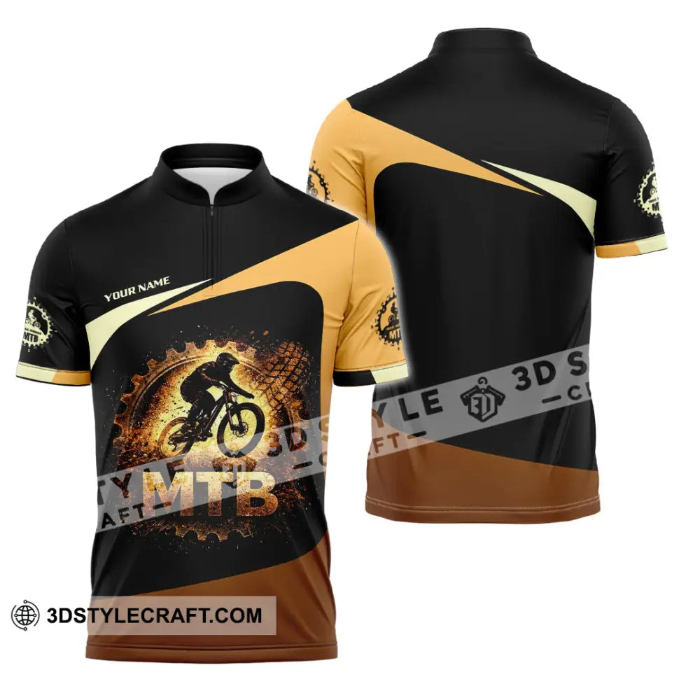 Unisex Shirt - Custom MTB Mountain Bike 3D Shirt Zipper Polo Shirt / S T-shirt