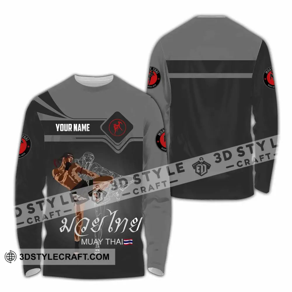 Unisex Shirt - Custom Muay Thai 3D Shirt - Long Sleeve Shirt / S - T-shirt