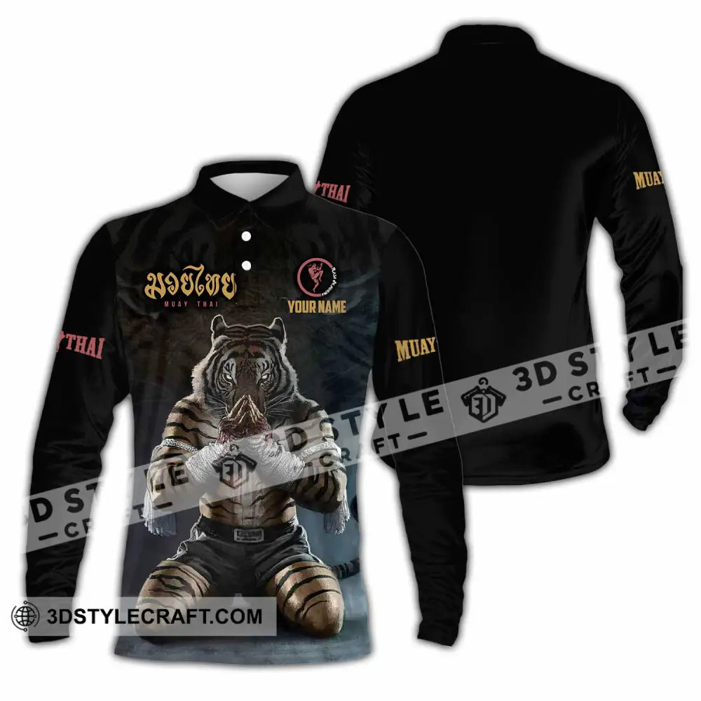 Unisex Shirt - Custom Muay Thai Lover Sport Shirt Long Sleeve Polo / S T-shirt