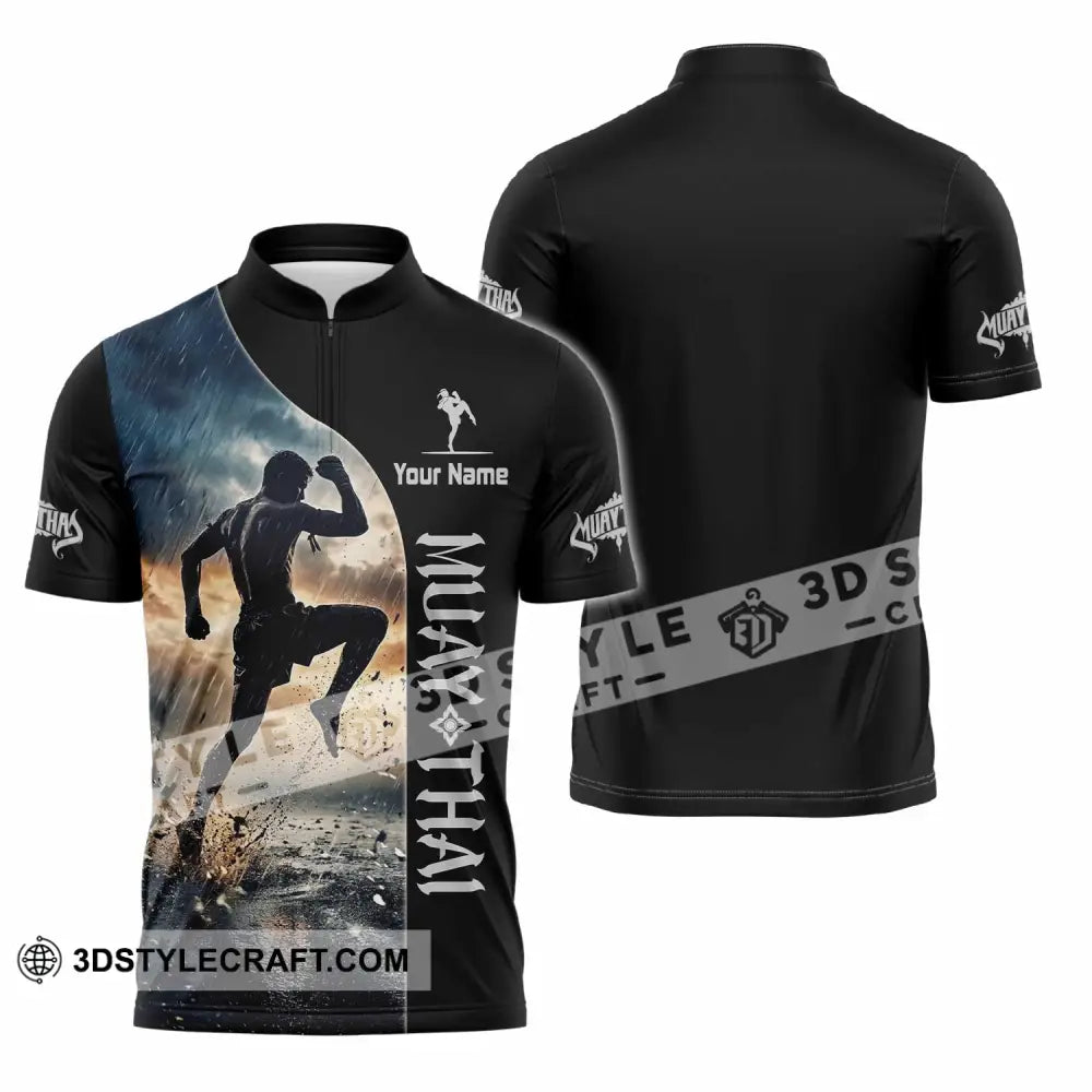 Unisex Shirt - Custom Muay Thai Shirt - Zipper Polo Shirt / S - T-shirt