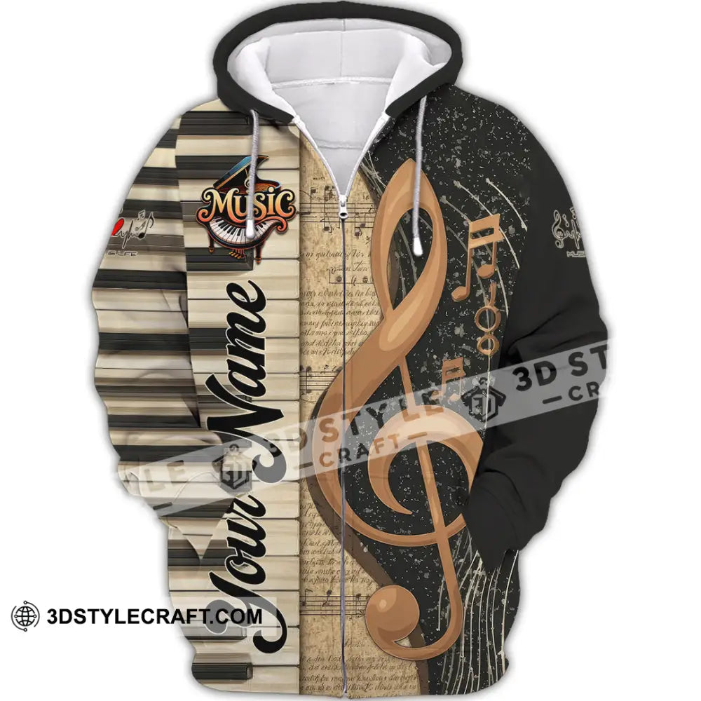 Unisex Shirt - Custom Music 3D Shirt Zipper Hoodie / S T-shirt