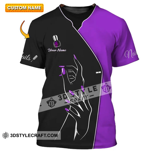 Unisex Shirt - Custom Nails Lover Purple Shirt style option 1