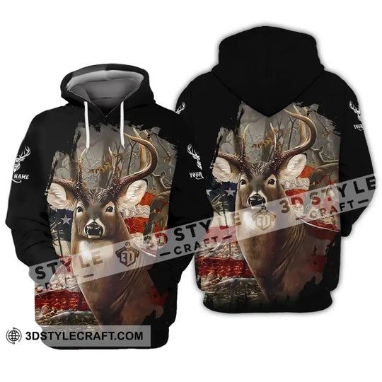 Unisex Shirt - Custom Name 3D Shirt - America Deer style option 3