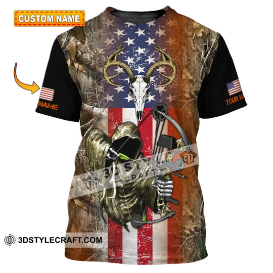 Unisex Shirt - Custom Name 3D Shirt - America Hunter style option 1