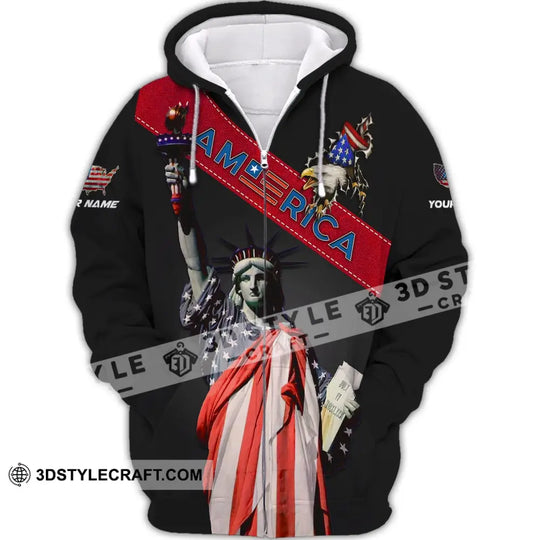 Unisex Shirt - Custom Name 3D Shirt - America Icon Liberties style option 4