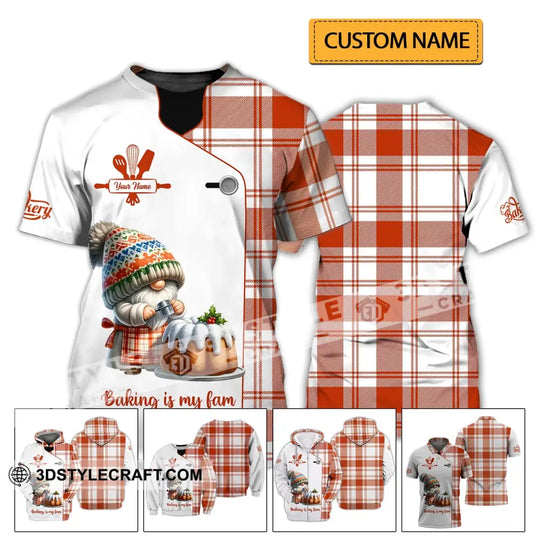Unisex Shirt - Custom Name 3D Shirt - Baking Is My Fam style option 2