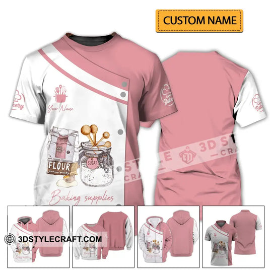 Unisex Shirt - Custom Name 3D Shirt - Baking Supplies style option 2