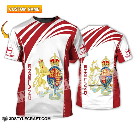 Unisex Shirt - Custom Name 3D Shirt - England Flag Design style option 1