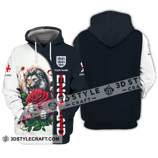 Unisex Shirt - Custom Name 3D Shirt - England Map, Red Rose Lion Shirt style option 3