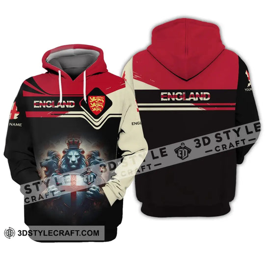 Unisex Shirt - Custom Name 3D Shirt - England National Football Team Icon And Map Shirt style option 3