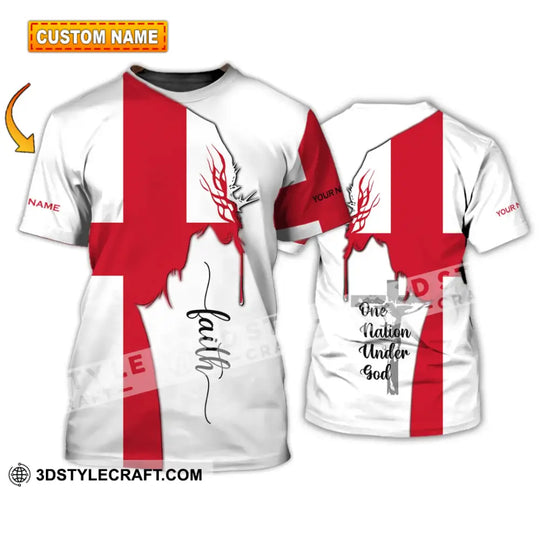 Unisex Shirt - Custom Name 3D Shirt - England One Nation Under God style option 1
