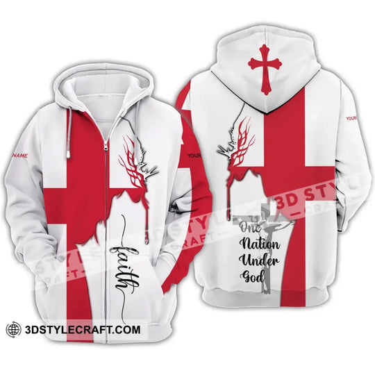 Unisex Shirt - Custom Name 3D Shirt - England One Nation Under God style option 4
