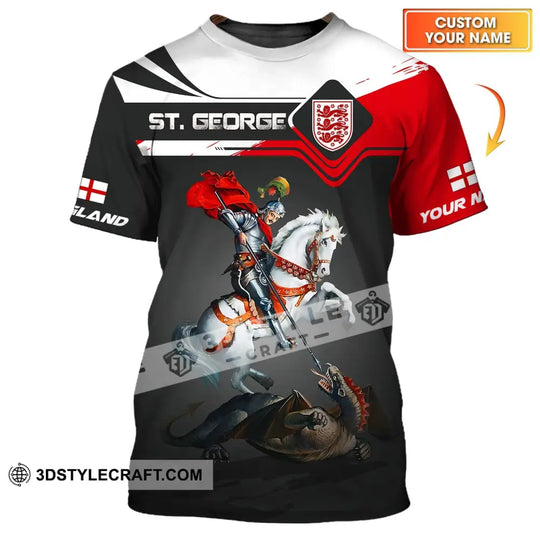 Unisex Shirt - Custom Name 3D Shirt - England ST. George Shirt style option 1