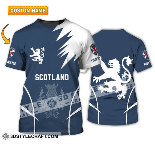 Unisex Shirt - Custom Name 3D Shirt - Scotland Logo style option 1