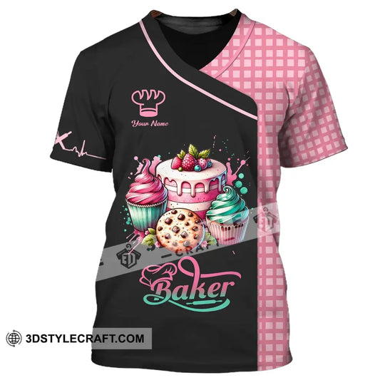 Unisex Shirt - Custom Name 3D Shirt - Sweet Cake, Shirt For Baker style option 2