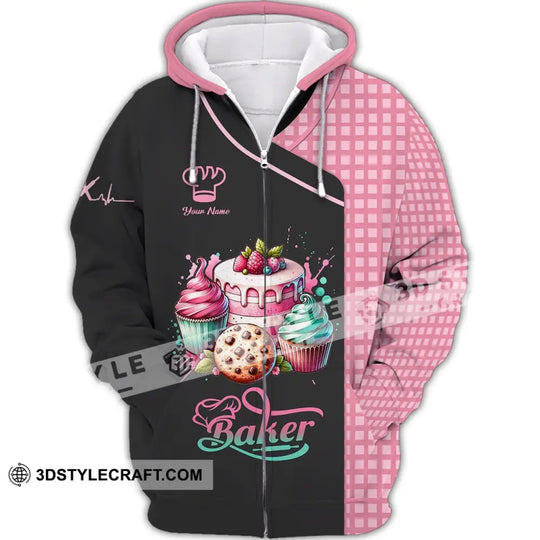 Unisex Shirt - Custom Name 3D Shirt - Sweet Cake, Shirt For Baker style option 3