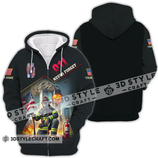 Unisex Shirt - Custom Name 911 Shirt, Never Forget style option 4