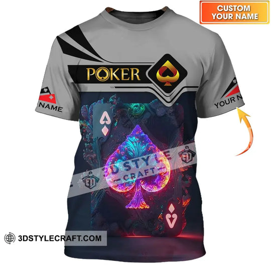 Unisex Shirt - Custom Name Shirt - ACE Black Spade Suit Poker Shirt style option 1